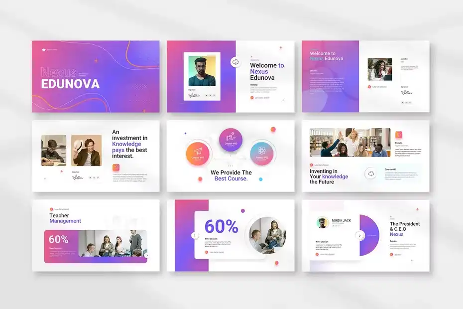 قالب پاورپوینت درسی Nexus Education Presentation Template - 1