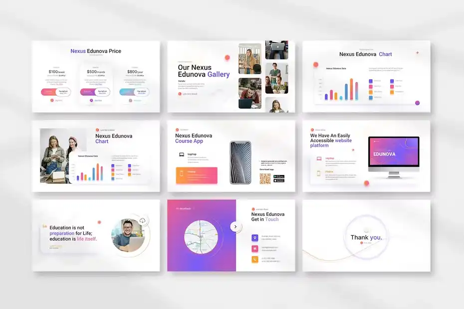 قالب پاورپوینت درسی Nexus Education Presentation Template - 3