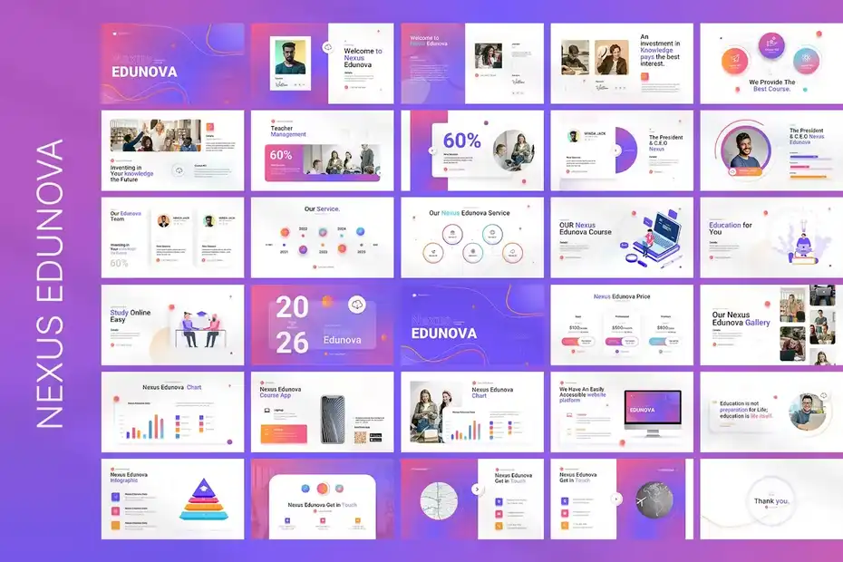 قالب پاورپوینت درسی Nexus Education Presentation Template - 7