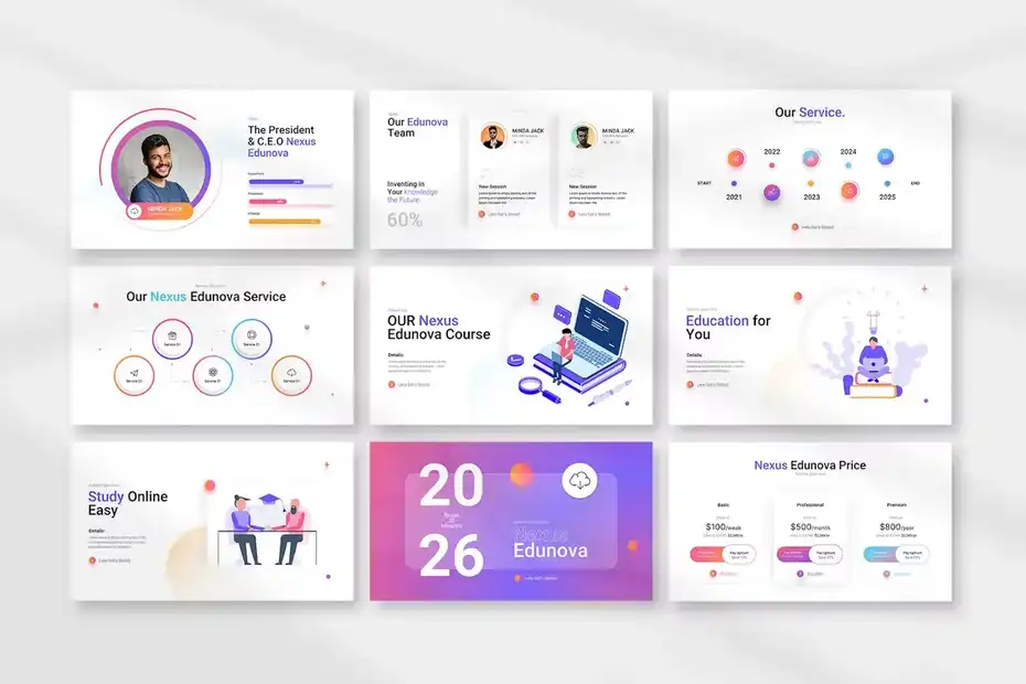 قالب پاورپوینت درسی Nexus Education Presentation Template - 11