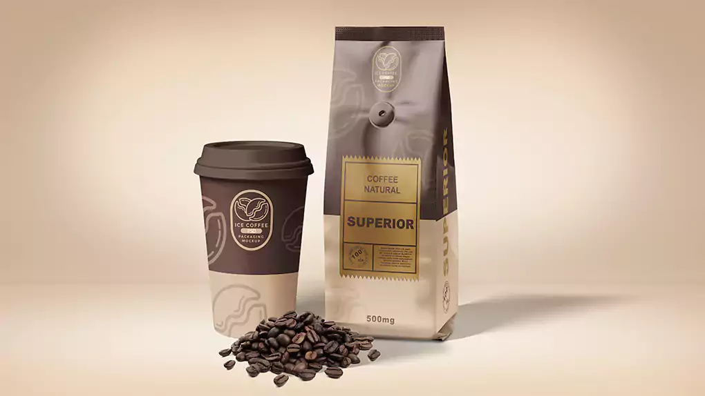 موکاپ پاکت قهوه Packaging coffee bag mockup - 2