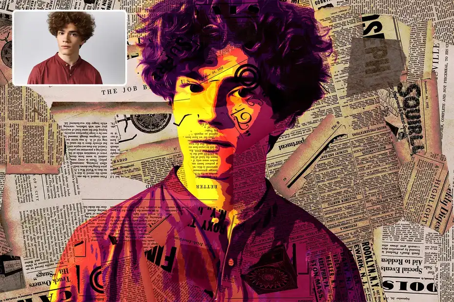 دانلود اکشن فتوشاپ تبدیل عکس به طرح کلاژ کاغذی Paper Mache Collage Photo Effect - 6 اکشن فتوشاپ تبدیل عکس به طرح کلاژ کاغذی - 5