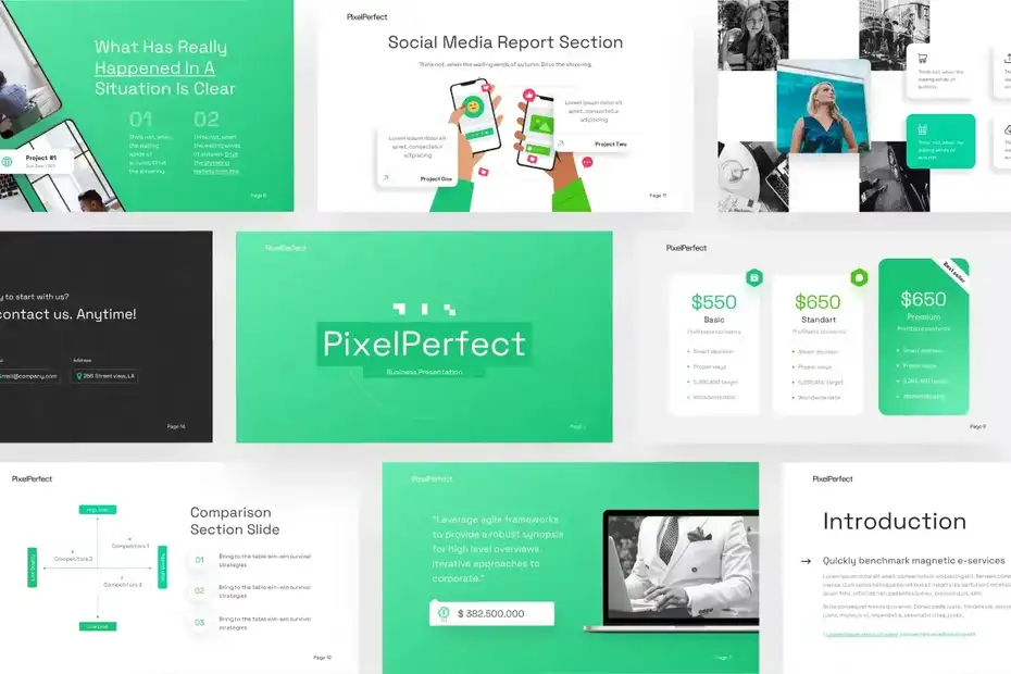 قالب پاورپوینت تجاری PixelPerfect - 1