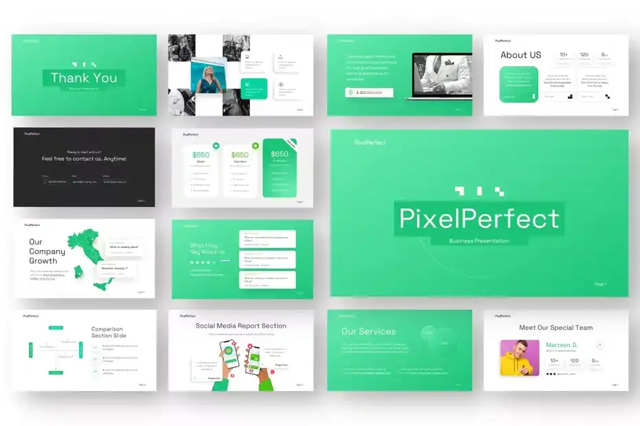 قالب پاورپوینت تجاری PixelPerfect - 3