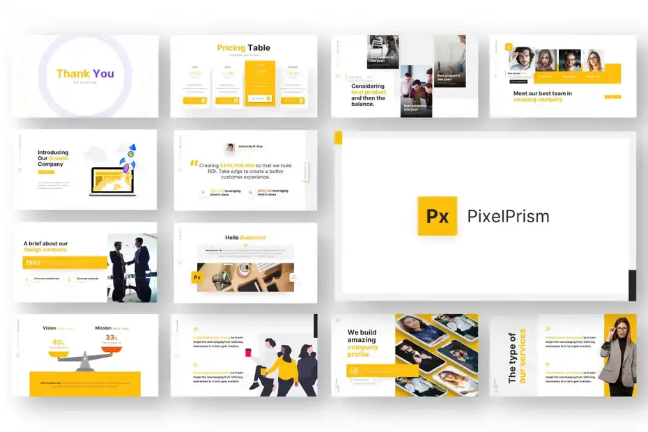 قالب پاورپوینت کسب و کار PixelPrism - 1