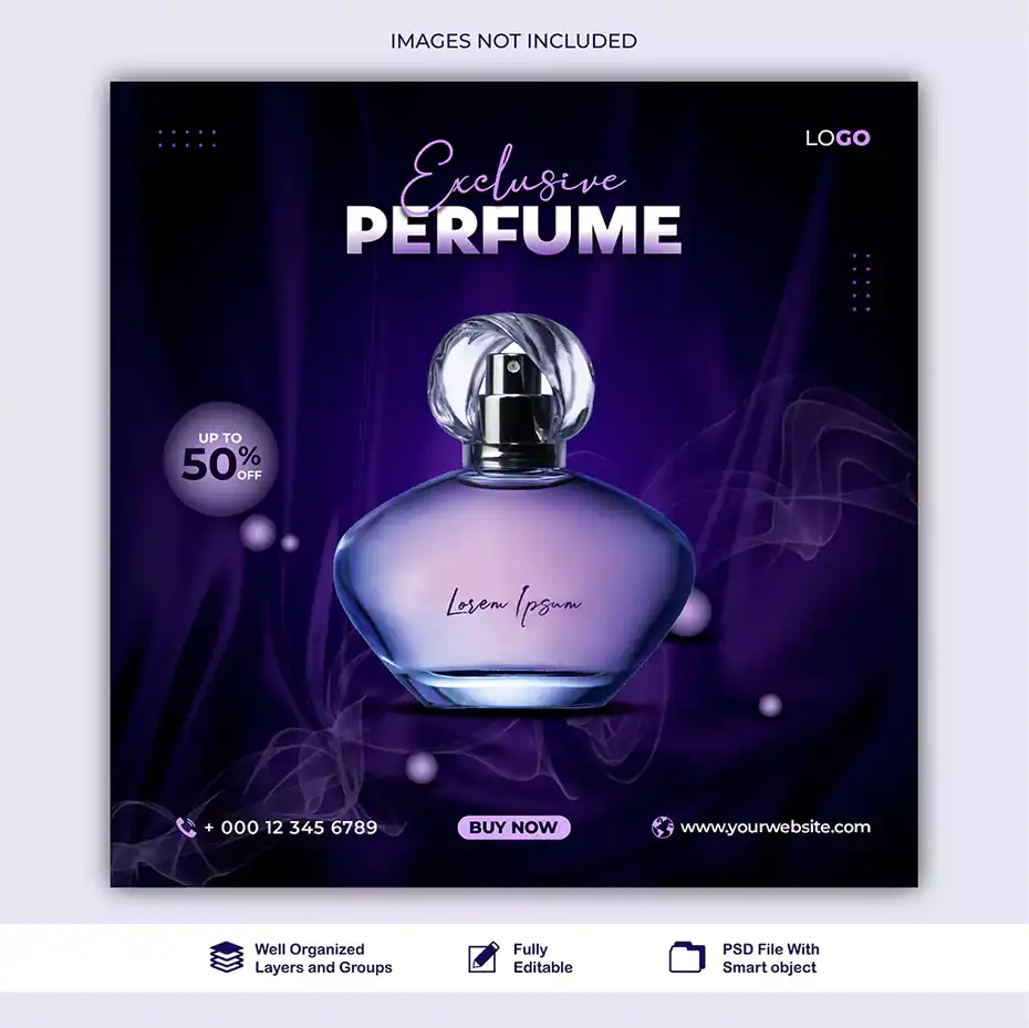 طرح لایه باز پست اینستاگرام عطر و ادکلن 3 - 1