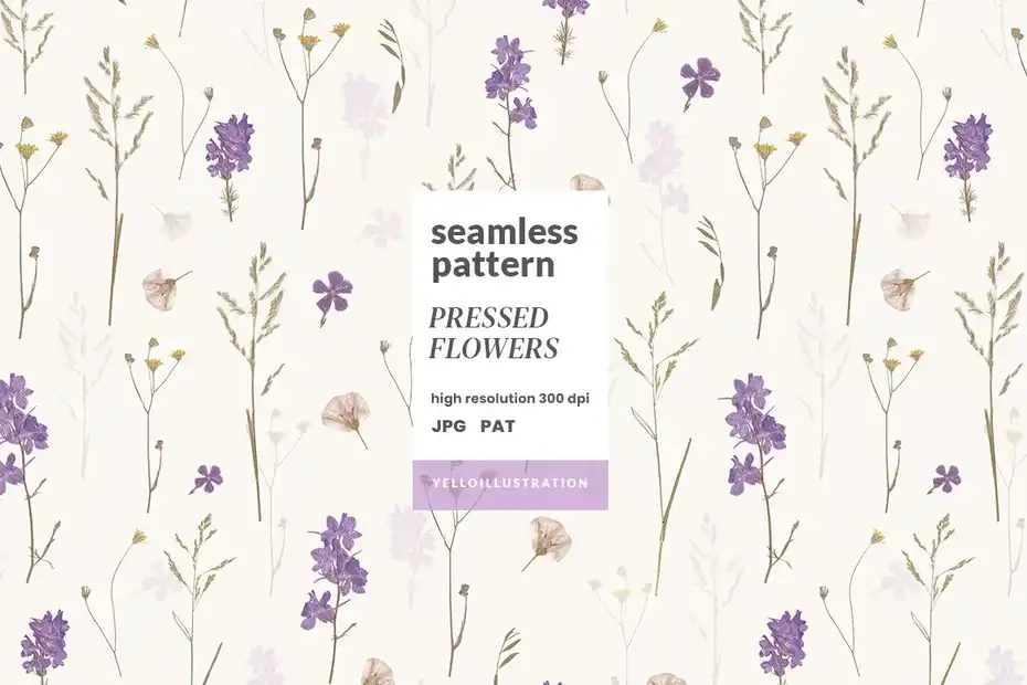 پترن گل Pressed Flowers - 1