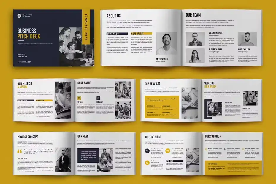 قالب ایندیزاین بروشور Project Pitch Deck Brochure Template - 1