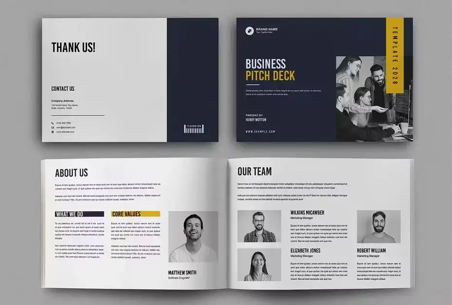 قالب ایندیزاین بروشور Project Pitch Deck Brochure Template - 5
