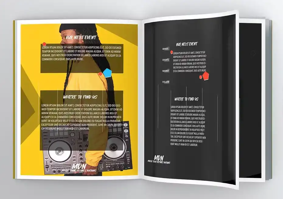 طرح لایه باز مجله Realistic Magazine PSD Template - 5