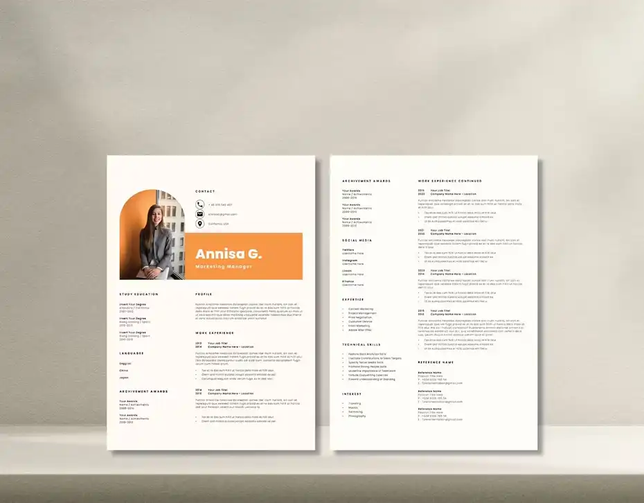 قالب ایندیزاین رزومه Resume - 7