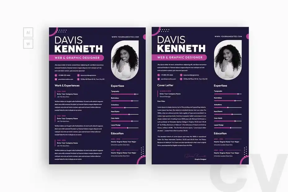 طرح لایه باز رزومه Resume CV - 1