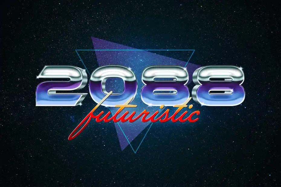 افکت متن رترو Retrowave Text Effects Collection - 1