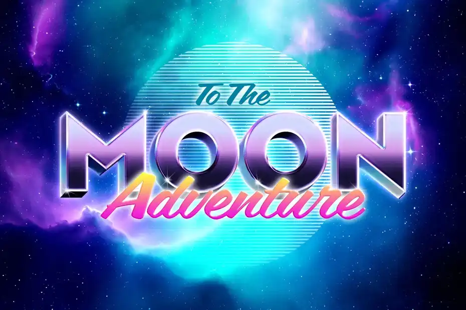 افکت متن رترو Retrowave Text Effects Collection - 3