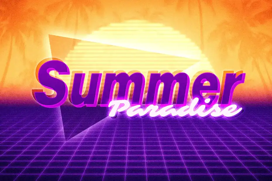 افکت متن رترو Retrowave Text Effects Collection - 9