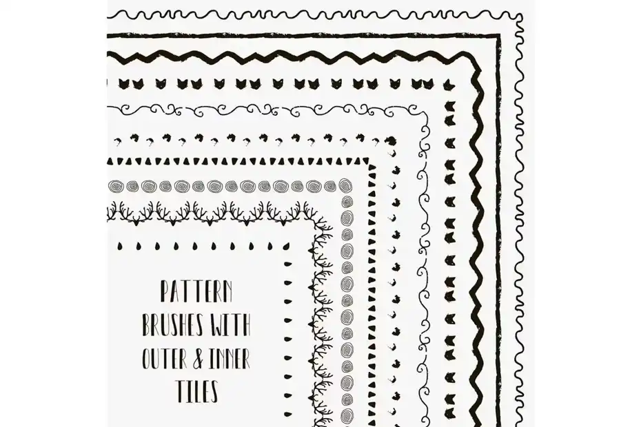 براش ایلوستریتور Seamless pattern brushes collection - 1