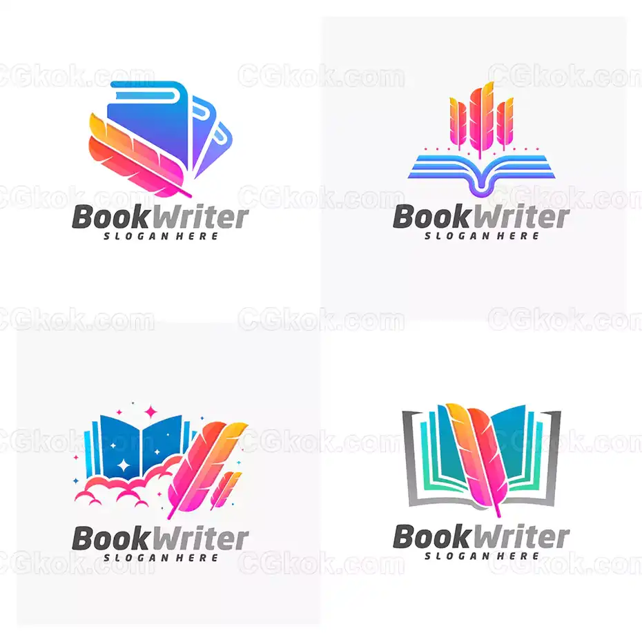 دانلود 4 وکتور لوگو کتاب فروشی - 1