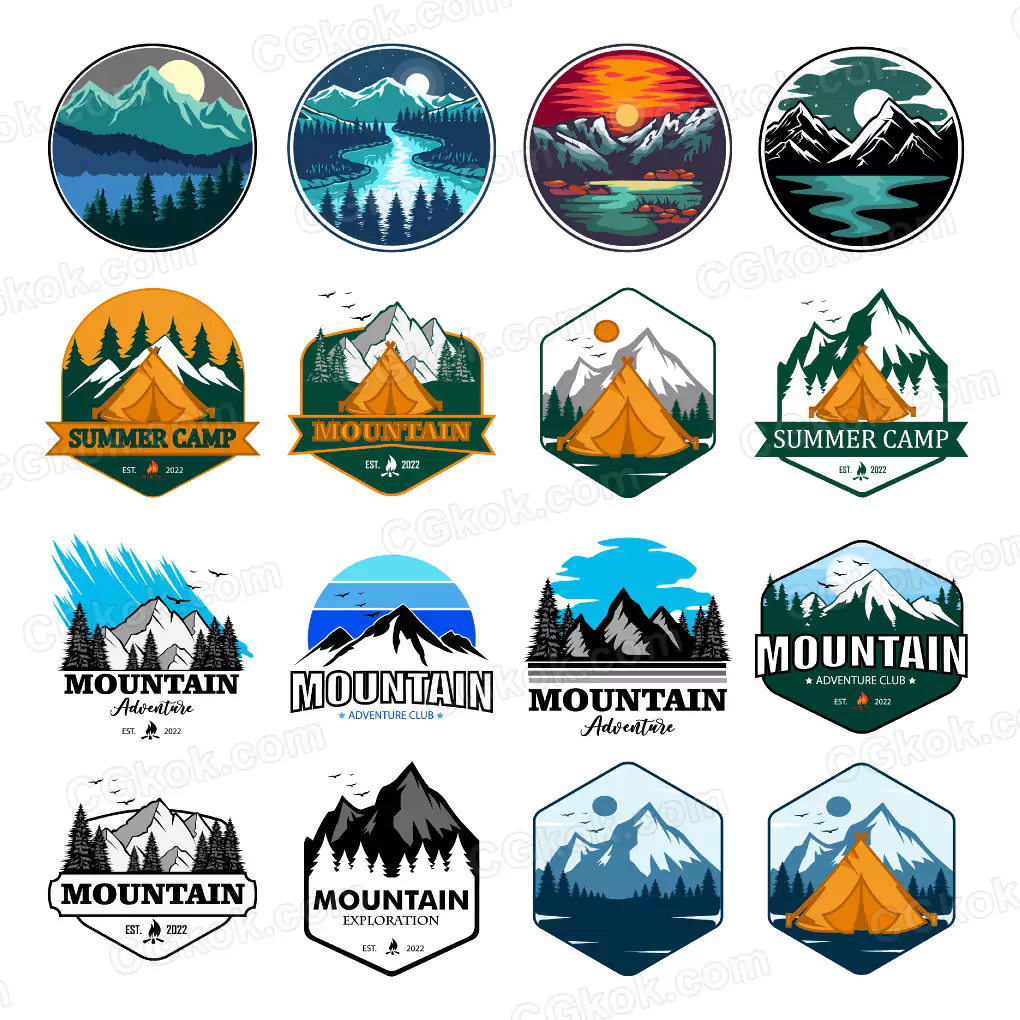 دانلود 16 لوگو کوهنوردی و کمپینگ - 2