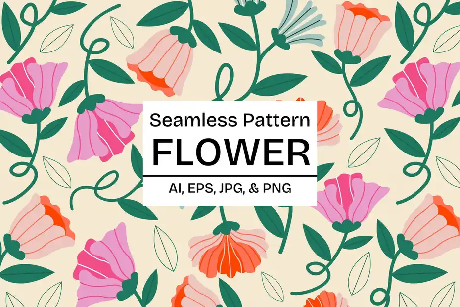 پترن گل Simple Flower Pattern - 1