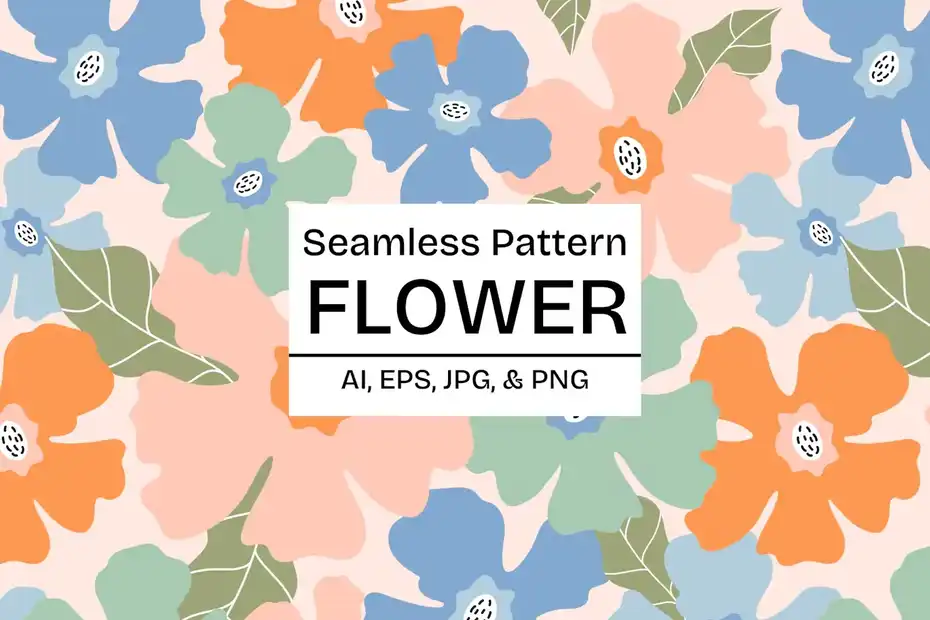 پترن گل Simple Flower Pattern - 1