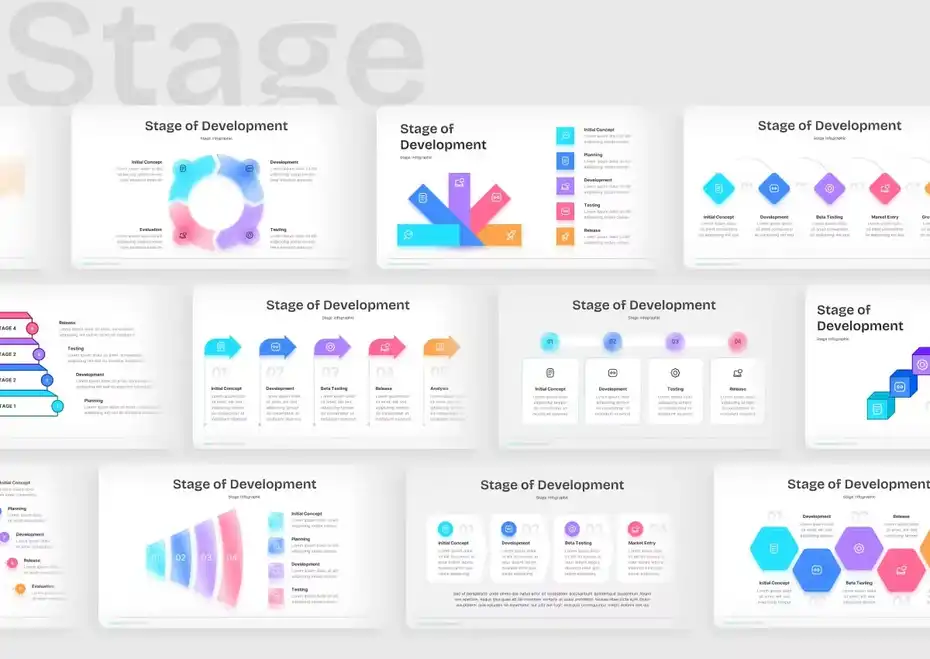 قالب پاورپوینت اینفوگرافی Stages Infographic PowerPoint - 1