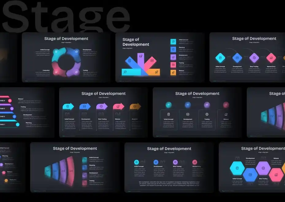 قالب پاورپوینت اینفوگرافی Stages Infographic PowerPoint - 5