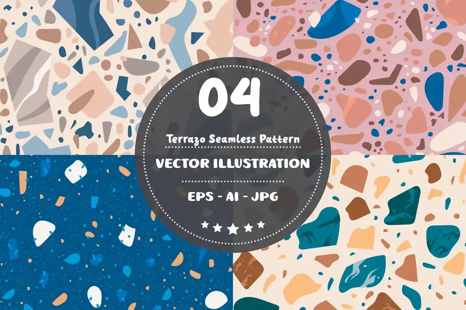 پترن فانتزی Terrazzo Motif Seamless Pattern - 1