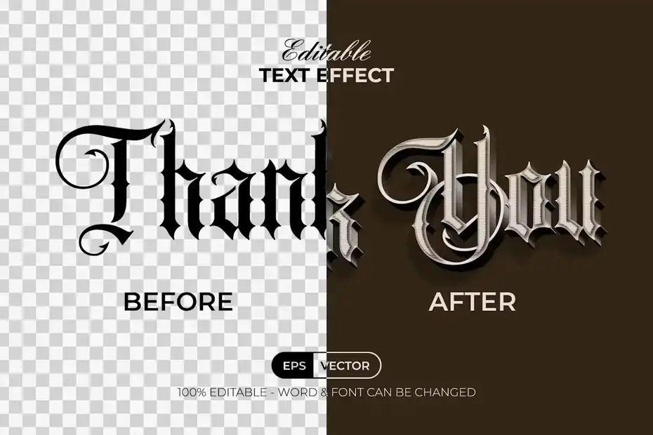 افکت متن وینتیج Vintage Text Effect Wave Style - 1