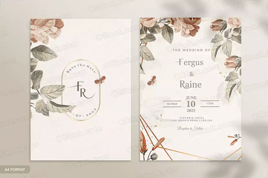 طرح لایه باز کارت دعوت عروسی 40 - 1