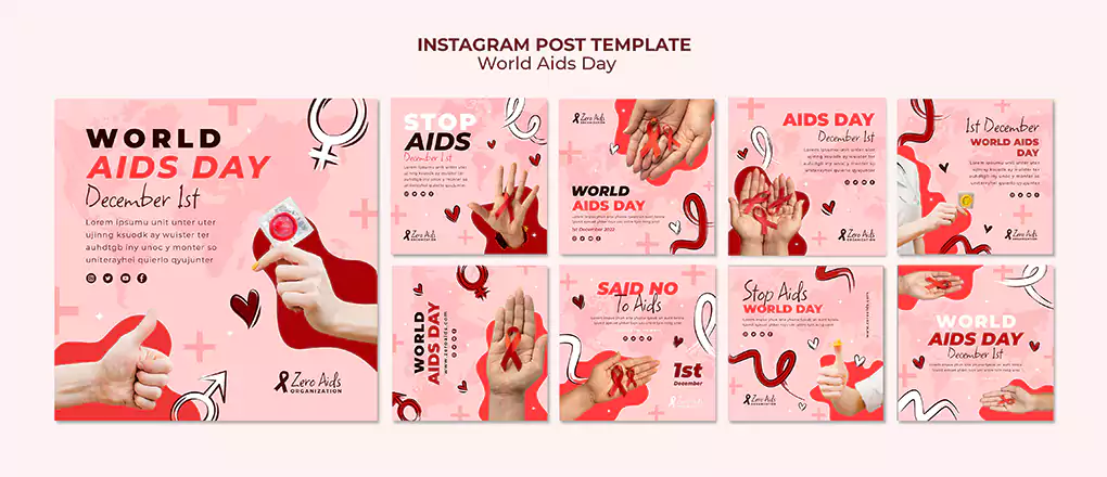 طرح لایه باز پست اینستاگرام روز جهانی ایدز - 2