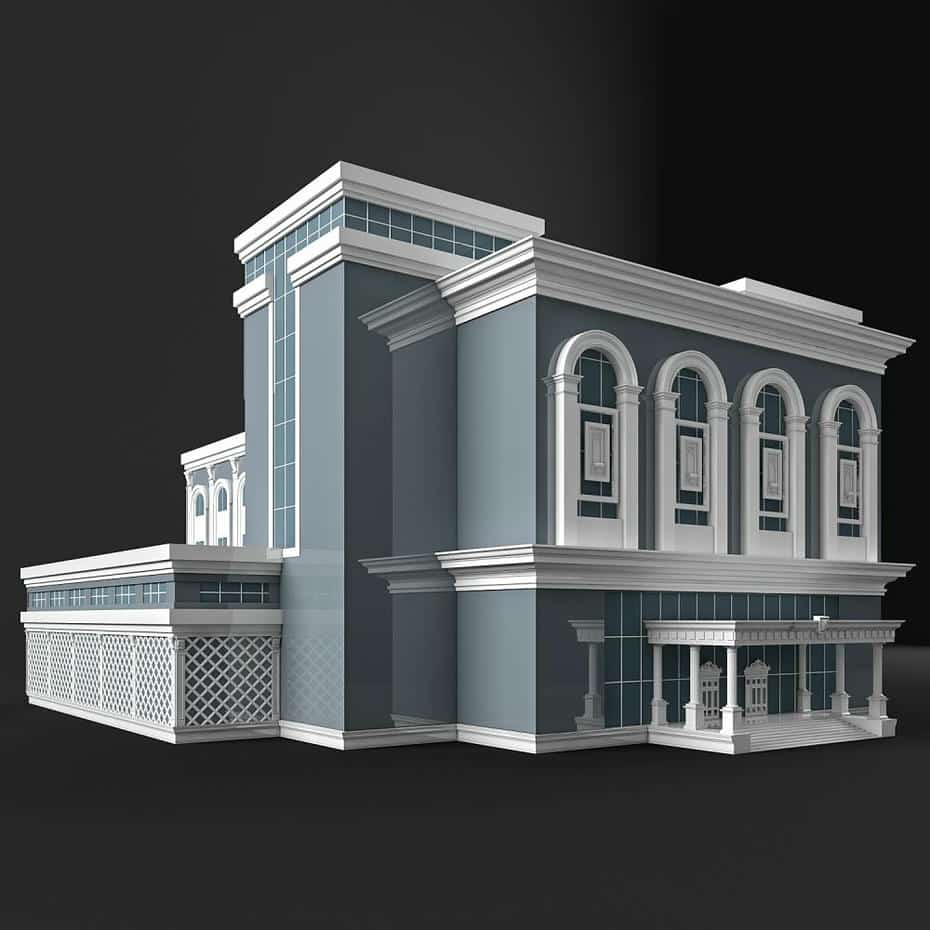 مدل سه بعدی ساختمان کلاسیک - 11