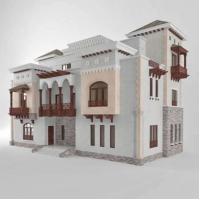 مدل سه بعدی ساختمان کلاسیک - 1