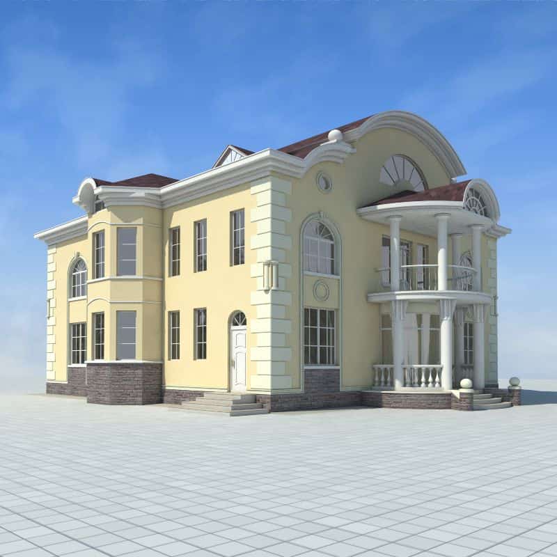مدل سه بعدی ساختمان کلاسیک - 5
