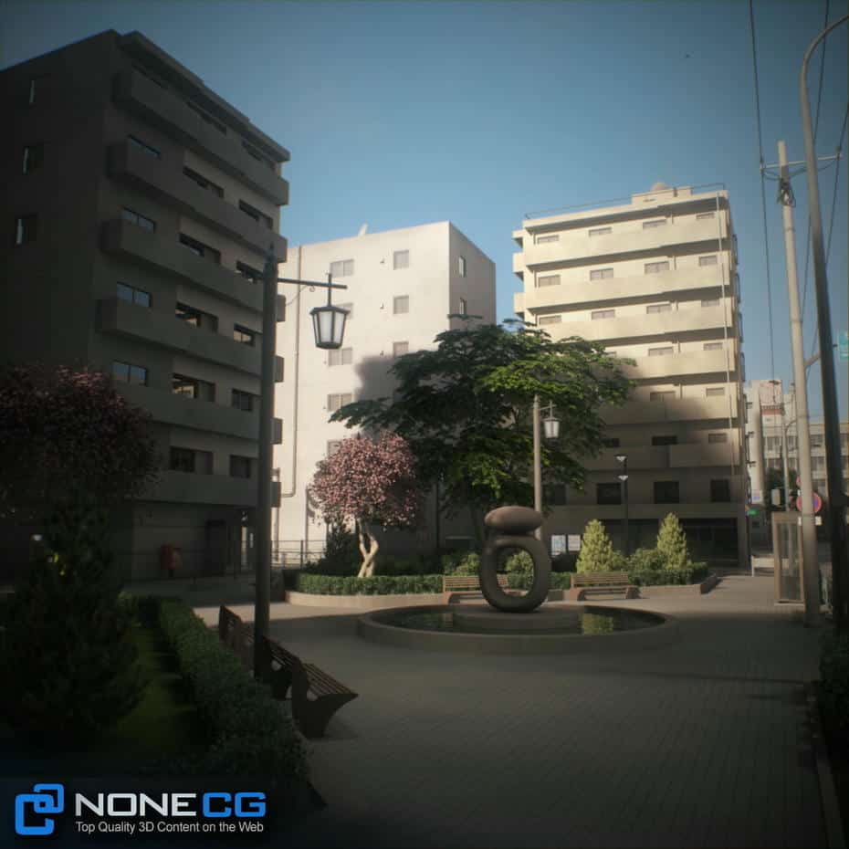 صحنه آماده سه بعدی ساختمان های ژاپنی - 9