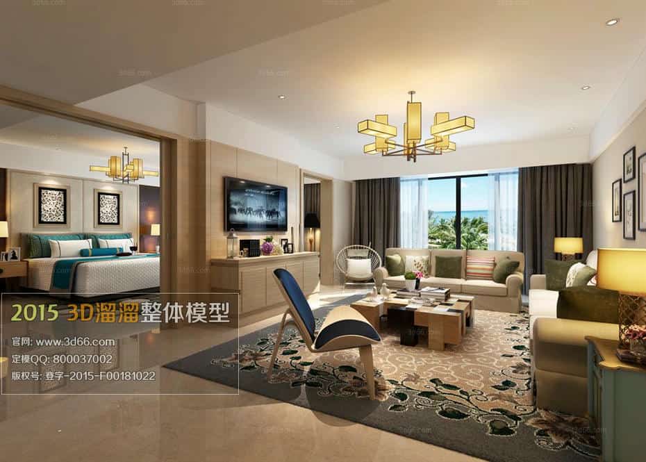 مدل سه بعدی سوئیت هتل - 1
