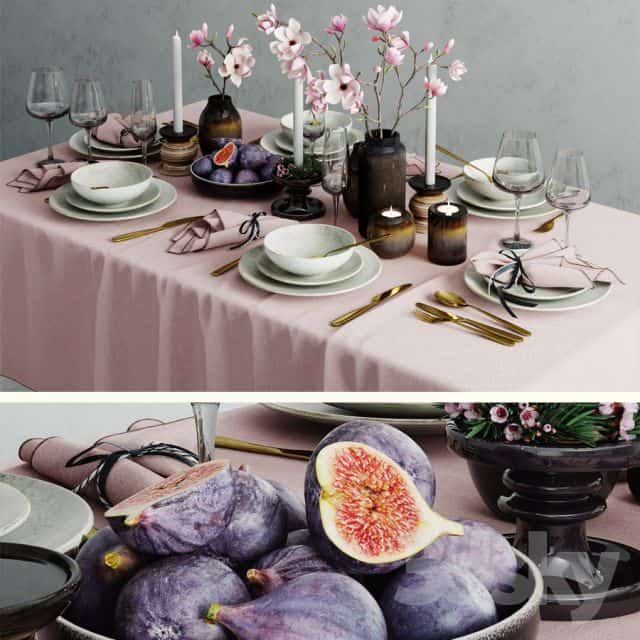 دانلود 21 مدل سه بعدی میز غذا - 1