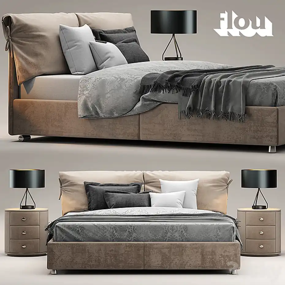 مدل سه بعدی تخت خواب کلاسیک 18 - 1