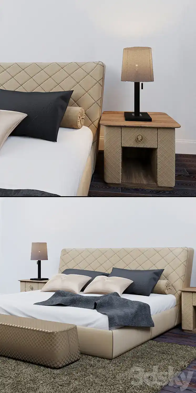دانلود مدل سه بعدی تخت خواب کلاسیک 68 - 3