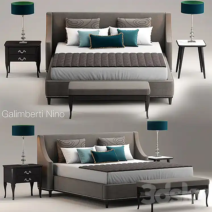 دانلود مدل سه بعدی تخت خواب کلاسیک 76 - 1