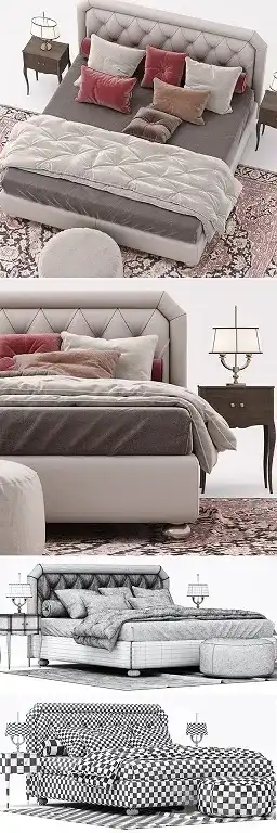 آبجکت تخت خواب کلاسیک 5 - 3