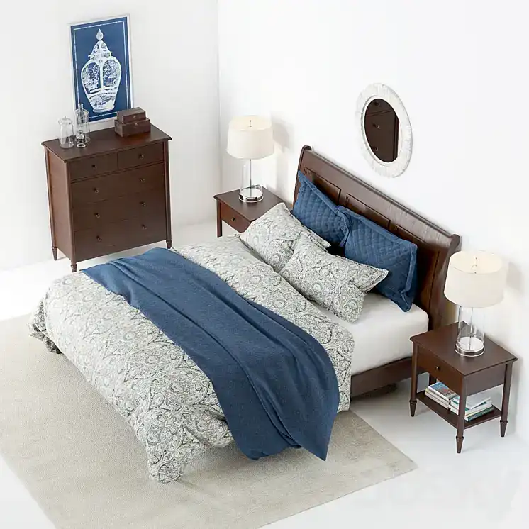 دانلود آبجکت تخت خواب کلاسیک 63 - 5