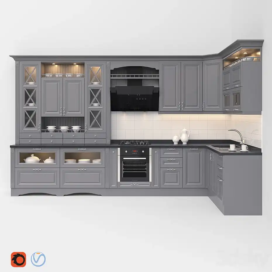 مدل سه بعدی کابینت کلاسیک 8 - 3
