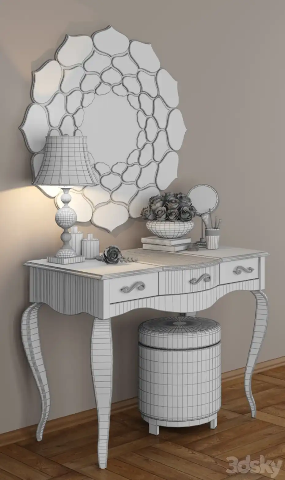 آبجکت میز آرایش کلاسیک 3 - 3