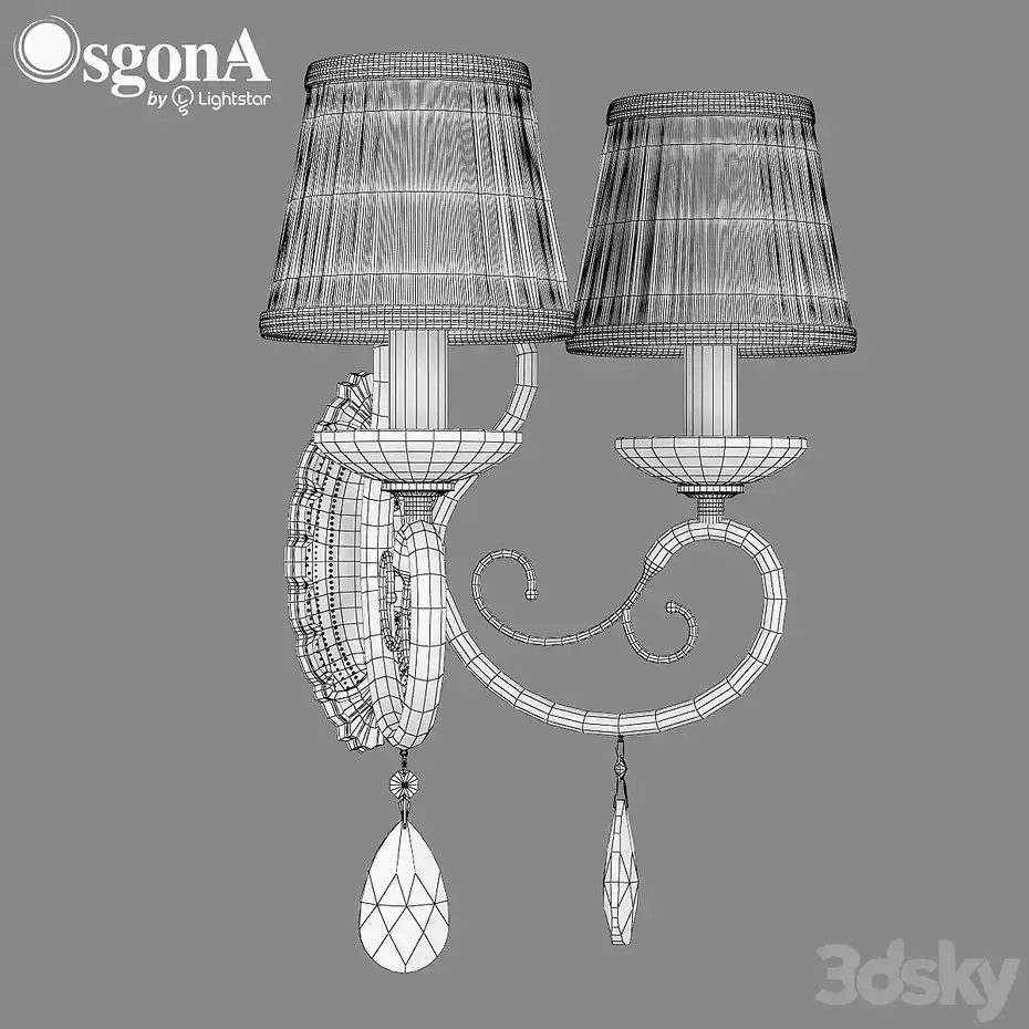 مدل سه بعدی چراغ دیواری کلاسیک 6 - 5