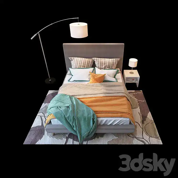 مدل سه بعدی تخت خواب مدرن 60 - 3