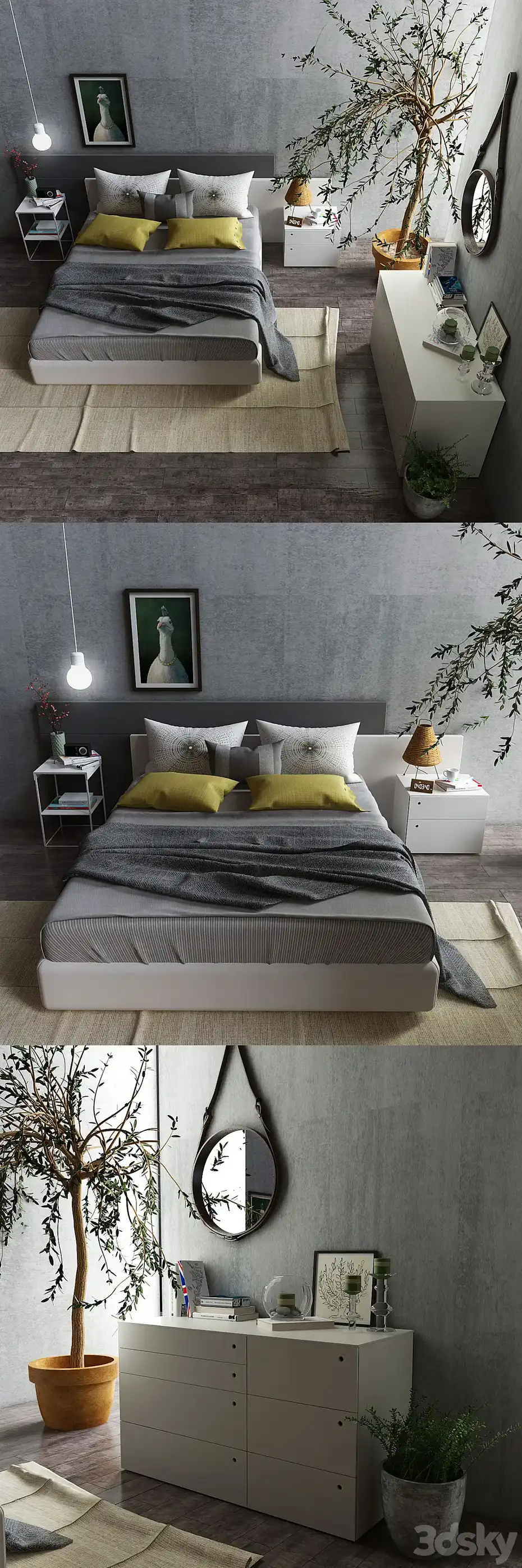 آبجکت تخت خواب مدرن 55 - 3