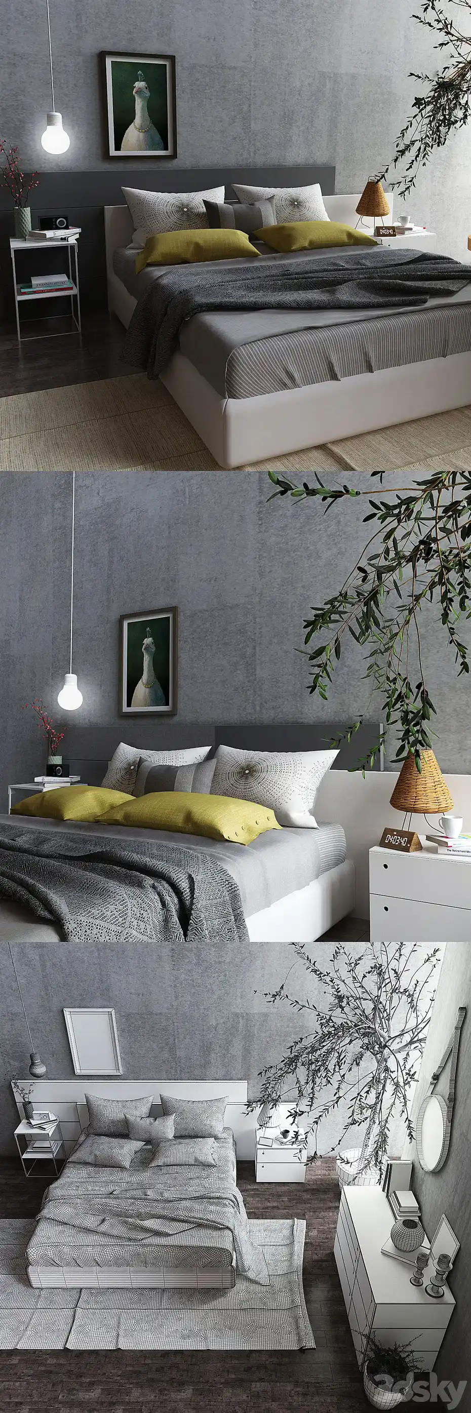 آبجکت تخت خواب مدرن 55 - 5