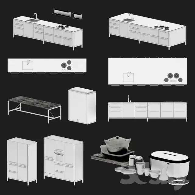 مدل سه بعدی کابینت مدرن 2 - 5