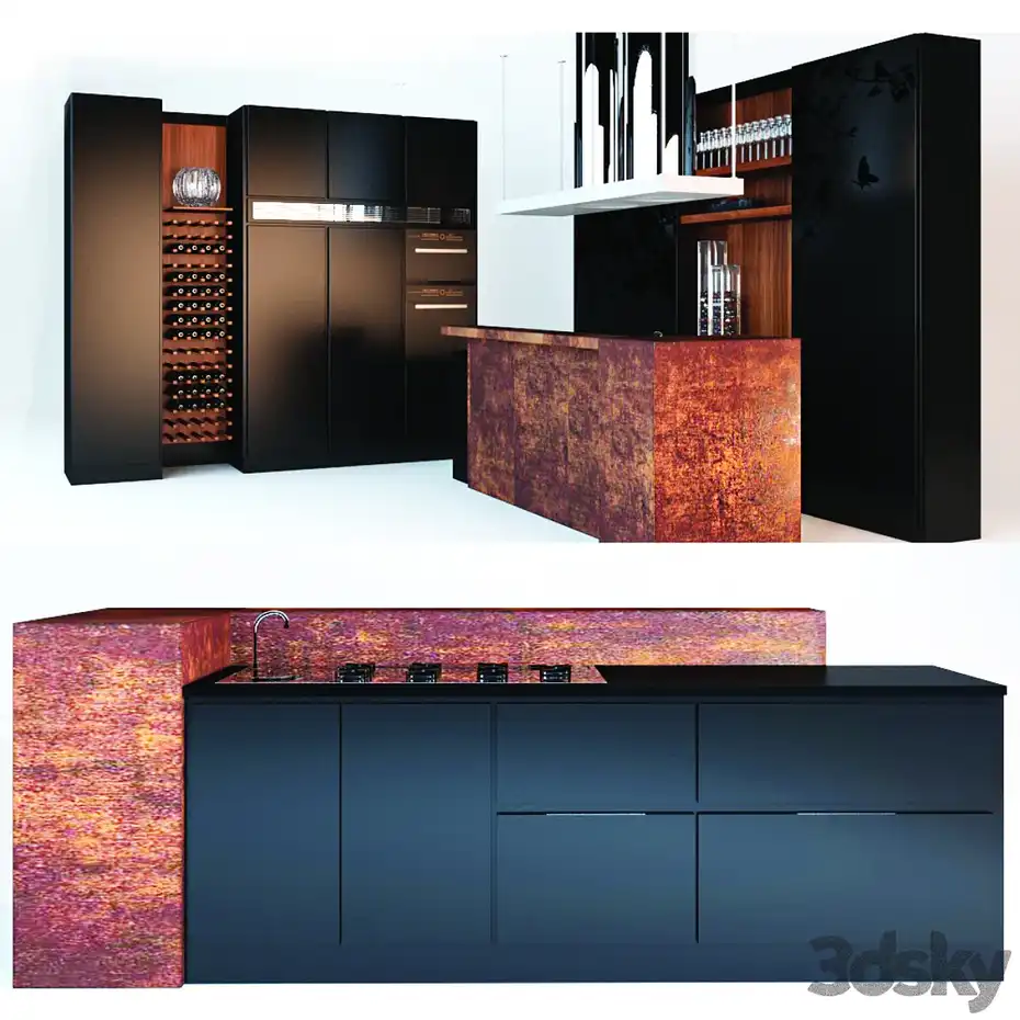 مدل سه بعدی کابینت مدرن 28 - 1