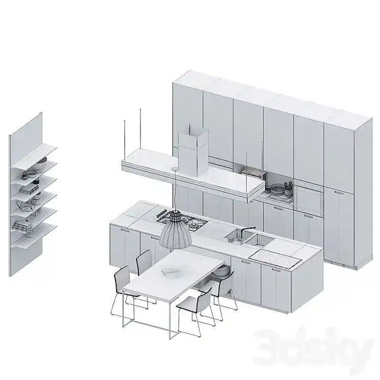 مدل سه بعدی کابینت مدرن 54 - 5